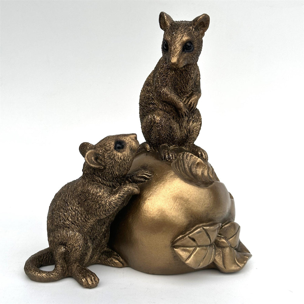 Bronze Mouse With Apple