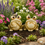 Terracotta Frog Garden Ornaments - Pair
