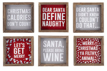 Load image into Gallery viewer, Wooden Framed Cheeky Christmas Signs
