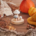 Spotty Grey Mushroom Wooden Block
