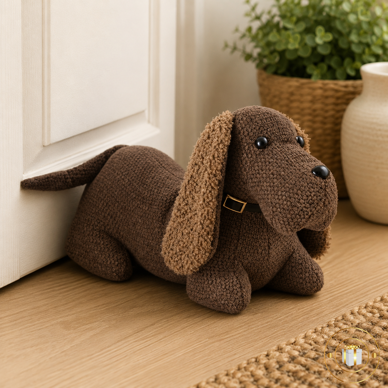 Dog Doorstop With Boucle Long Ears