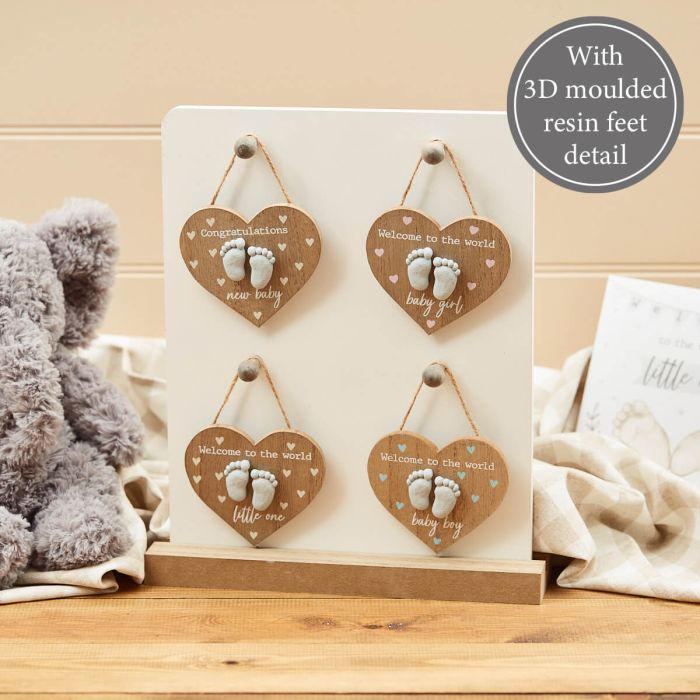 Baby Feet Pebble Art - New Baby Boy Girl