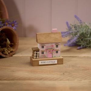 Rose Cottage Pink Wooden Block House