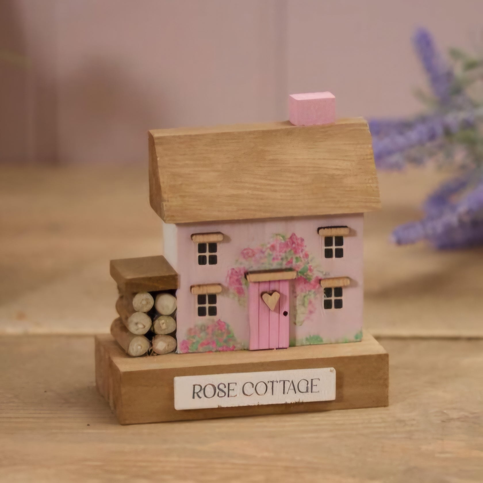Rose Cottage Pink Wooden Block House