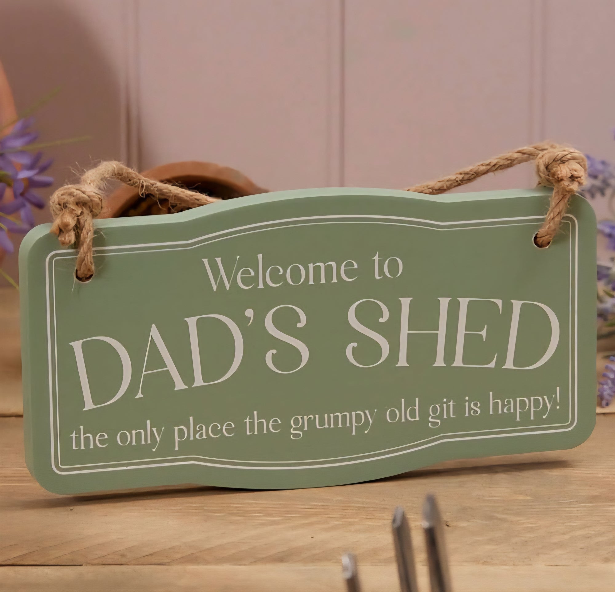 Welcome To Dad's Shed Hanging Sign