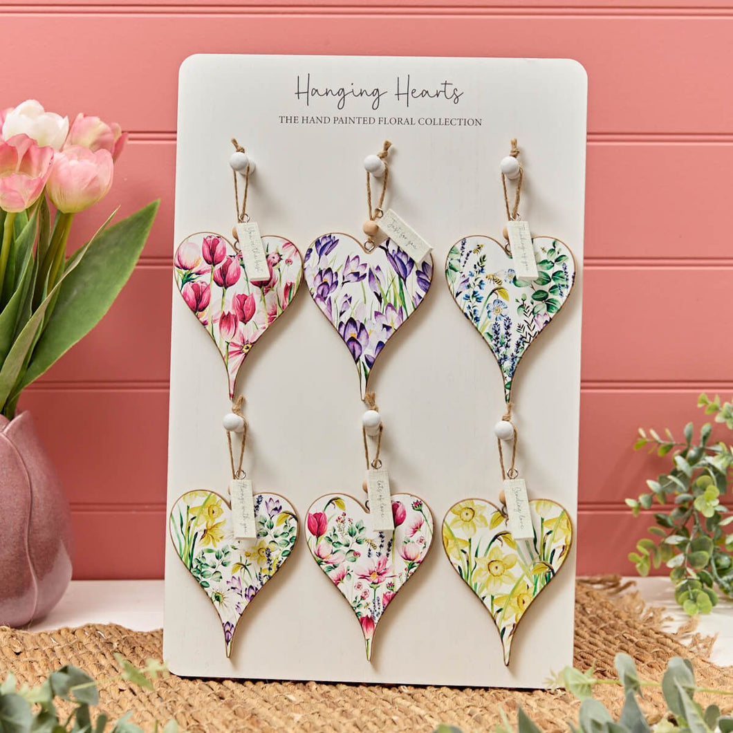 Wooden Hanging Message Hearts - Thinking Of You,  Lots Of Love, You're The Best, Just For You, Sending Love