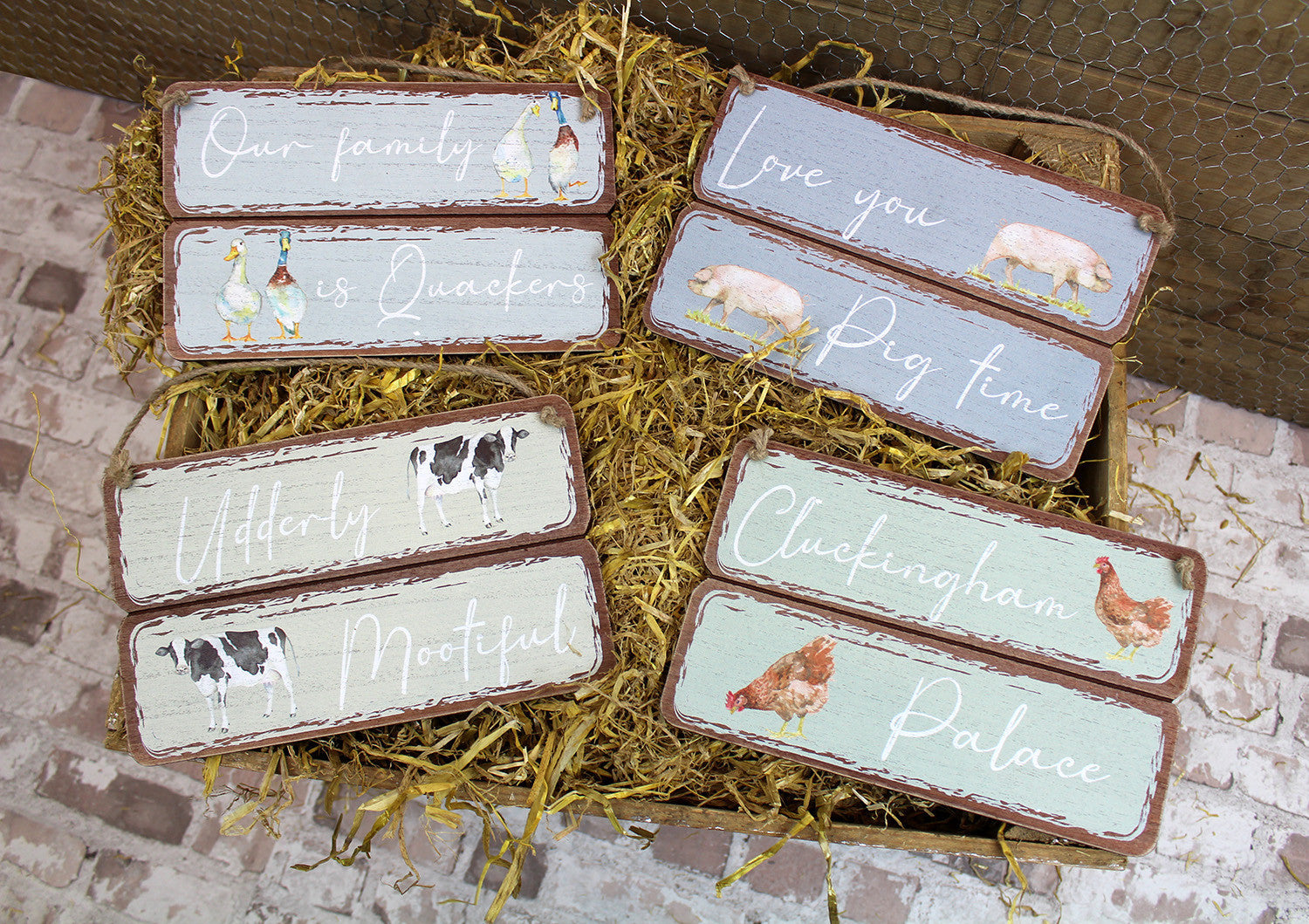 Farm Animal Signs - Cow, Pig, Chicken & Duck