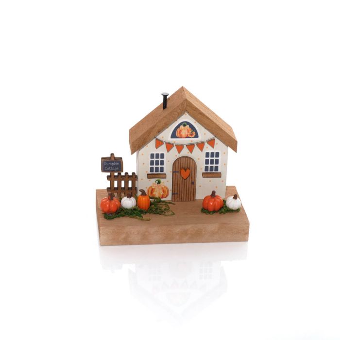 Pumpkin Cottage Wooden House Block  *** PRE-ORDER ***