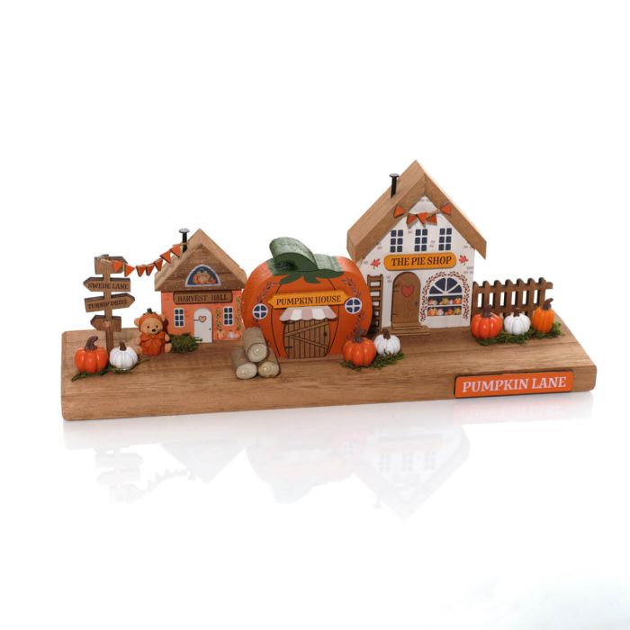 Pumpkin Lane Teddy Bear Wooden House Block *** PRE-ORDER ***