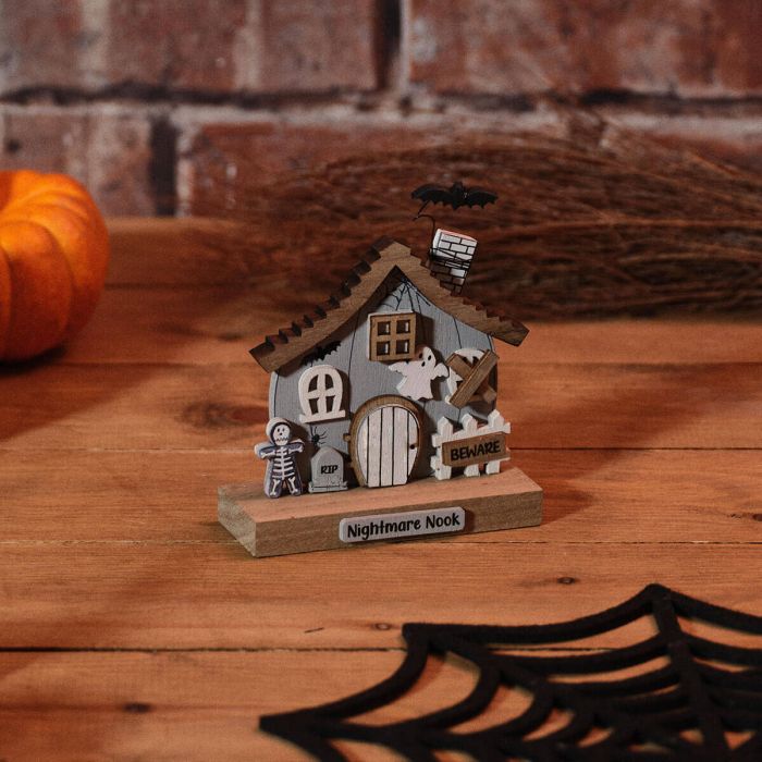 Halloween Nightmare Nook Wood House Block