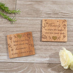 Wood Family Coasters - Set of 2 - With Brass Heart Inlay