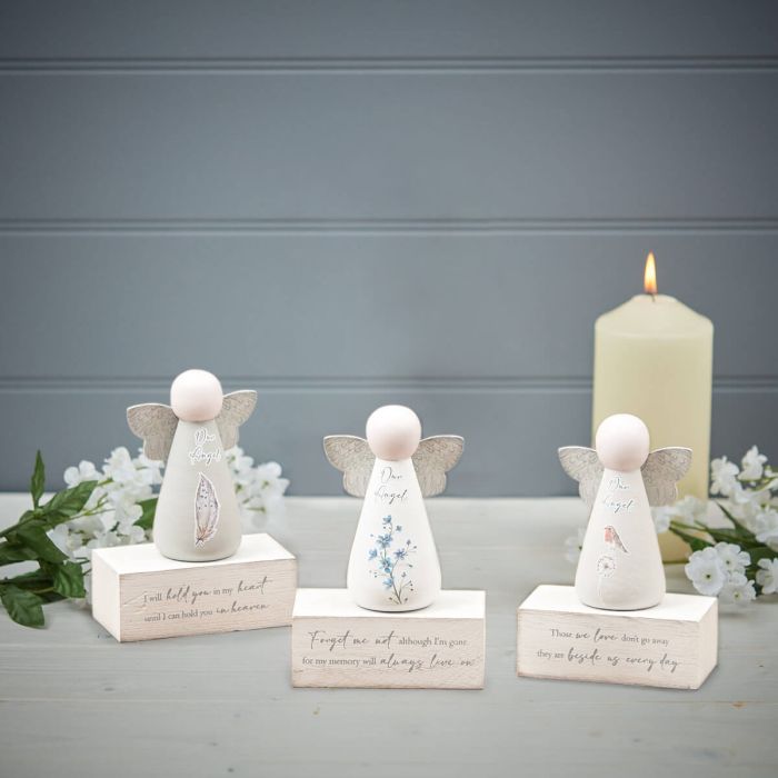 Remembrance Angels - Robin, Feather, Forget-me-not