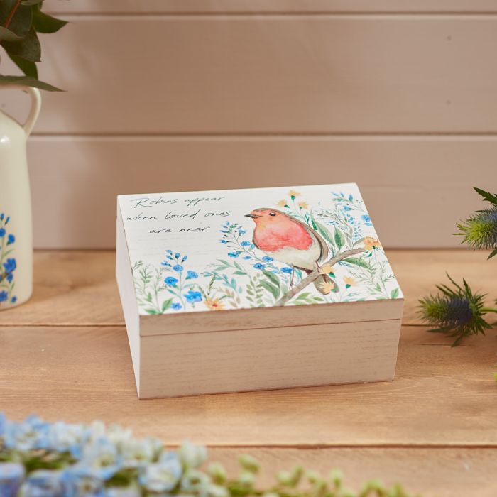 Robin Forget Me Not Keepsake Memory Box – Donna's Gift Emporium