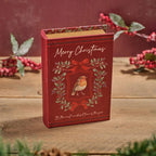Christmas Robin Book-Shaped Keepsake Box