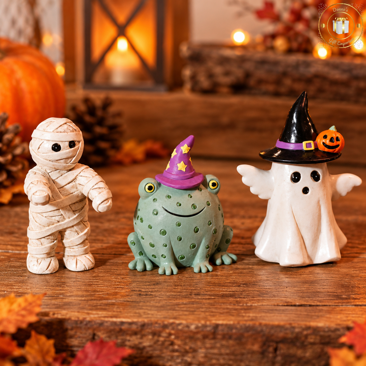 Spooktacular Halloween Mini Figurines - Mummy Frog Witchy Ghost