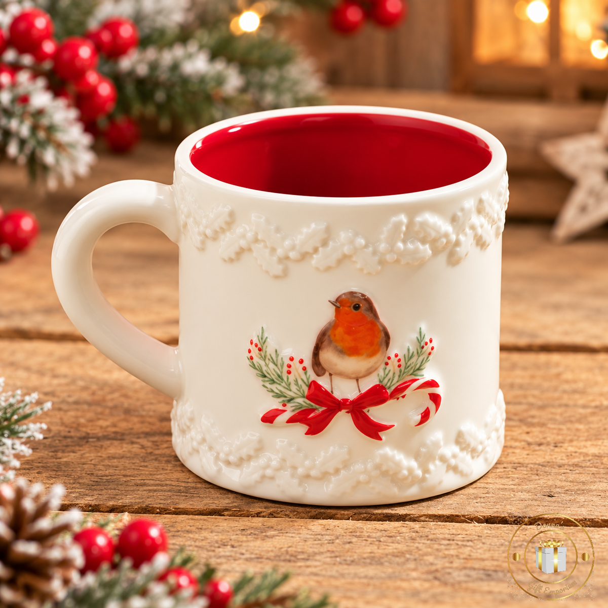 Christmas Robin Ceramic Mugs