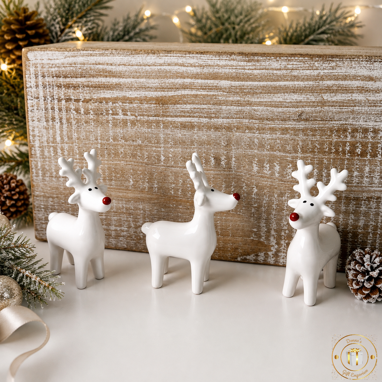 Rudolph Red Nose Reindeer Ceramic Decoration
