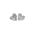 Filigree Gem Detail Heart Stud in Silver