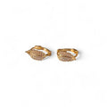 Cubic Zirconia Leaf Huggie Earring in Gold