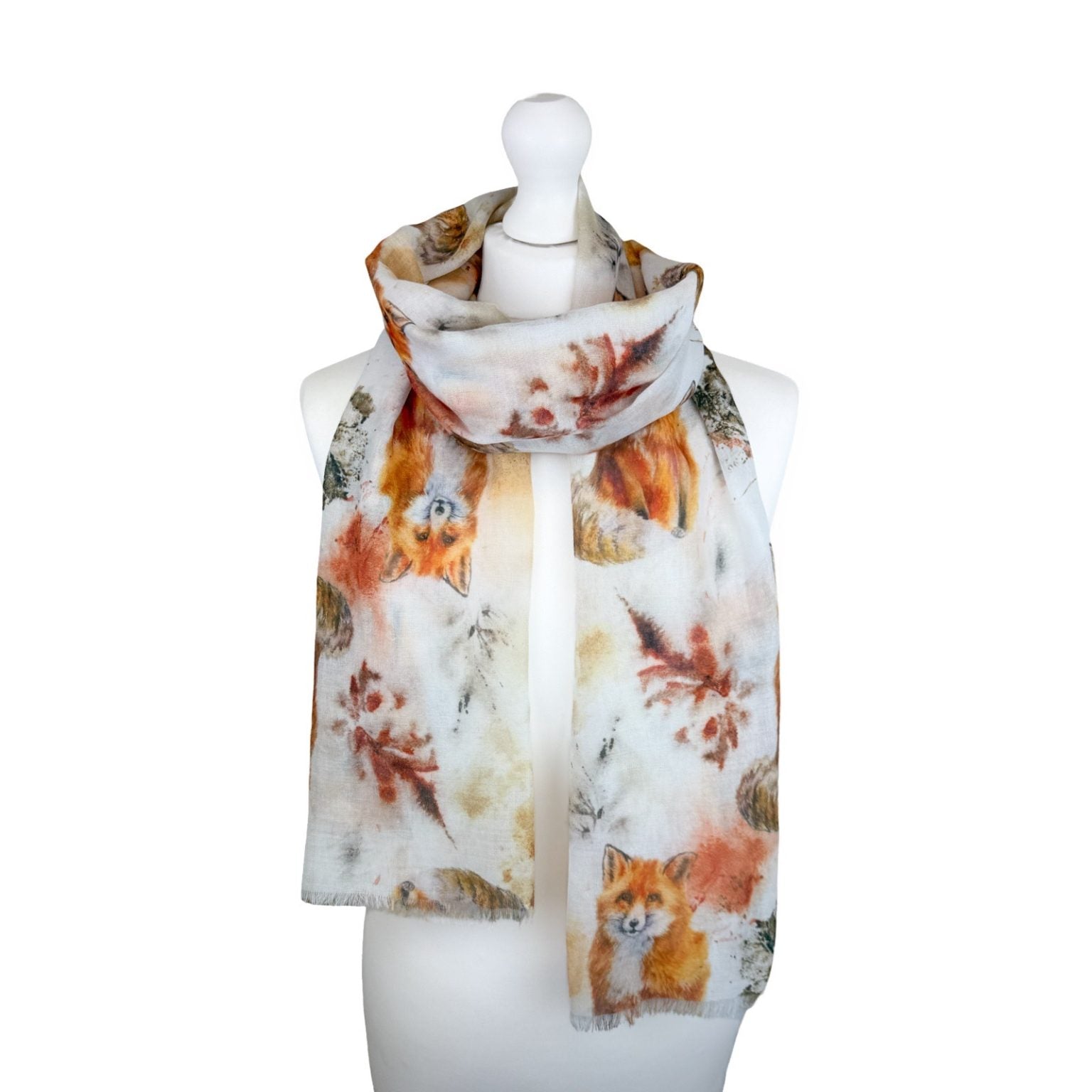 Autumn Woodland Fox Scarf - Lightweight