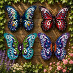Garden Wall Art - Metallic Butterflies - Medium
