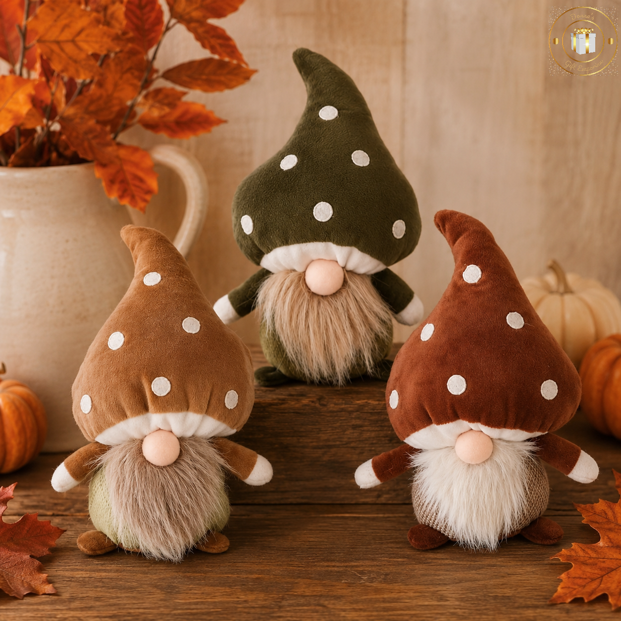 Autumn Woodland Mushroom Gonk - Sitting