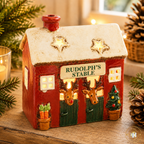 Village Pottery Rudolph’s Stable Tea Light House