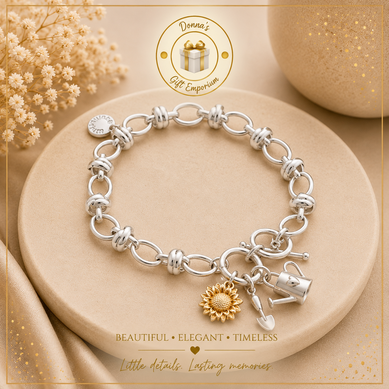 Secret Garden Two Tone Charm Bracelet