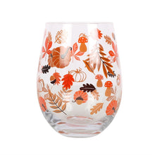 Load image into Gallery viewer, Autumn Pumpkins Wine Stemless Glass
