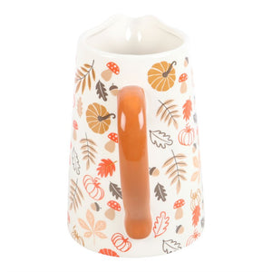 Autumn Leaves & Pumpkins Flower Jug