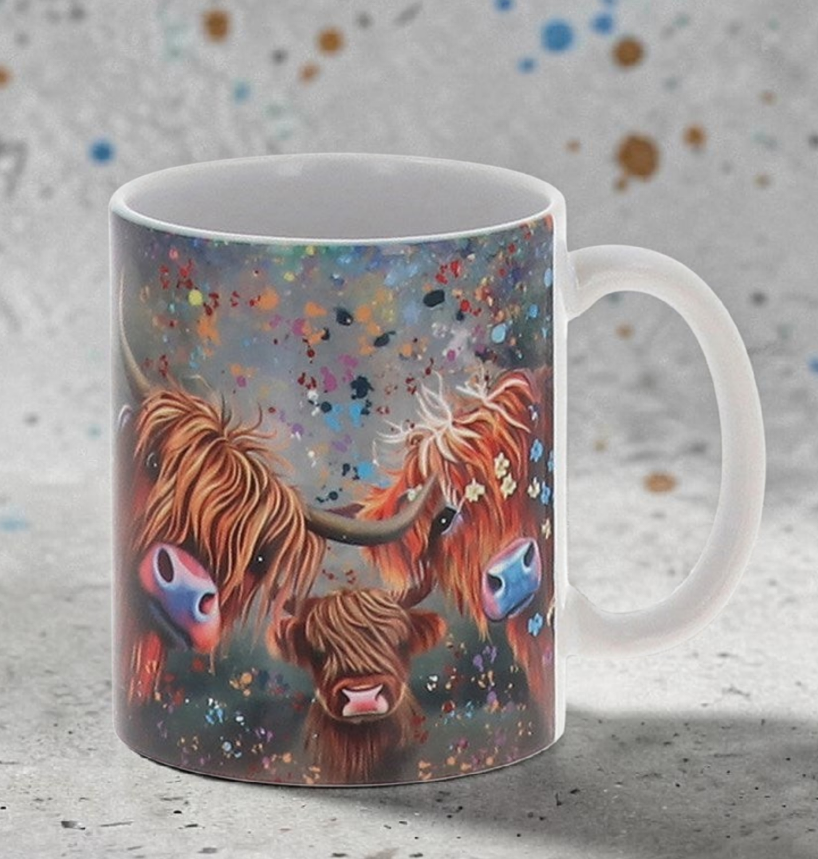Aquamarine Highland Cow Herd Mug