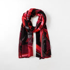 Eco Style - Abstract Print Scarf - Red