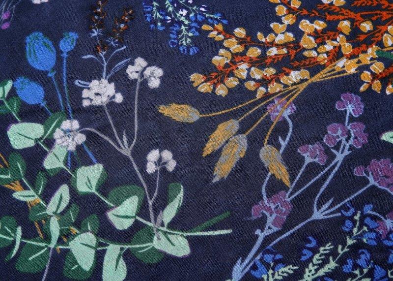 Autumn Leaves Scarf - Blue