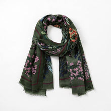 Load image into Gallery viewer, Autumn Leaves Scarf - Green
