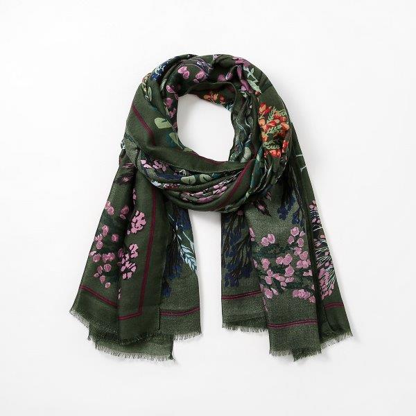 Autumn Leaves Scarf - Green