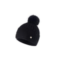 Rhinestone & Pom Pom Hat - Black