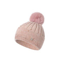 Rhinestone & Pom Pom Hat - Pink