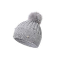 Rhinestone & Pom Pom Hat - Silver