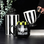 Black & White Striped Bat Wing Mug