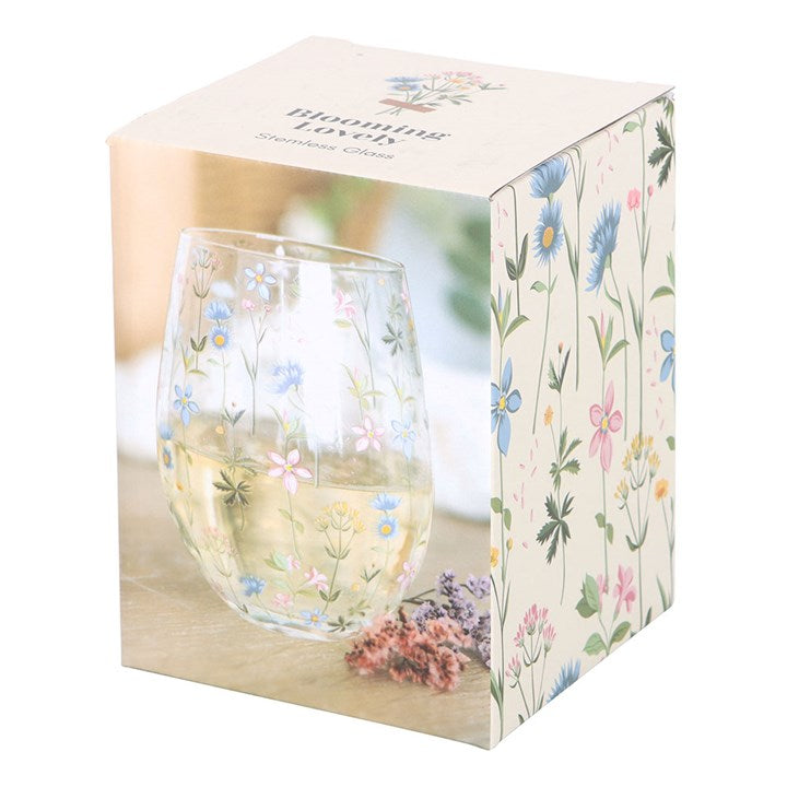 Cottage Garden Floral Stemless Glass