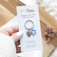 Load image into Gallery viewer, Forget-me-not Flower Keyring Remember Remembrance
