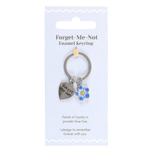 Load image into Gallery viewer, Forget-me-not Flower Keyring Remember Remembrance
