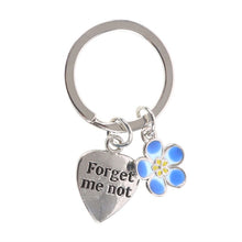 Load image into Gallery viewer, Forget-me-not Flower Keyring Remember Remembrance
