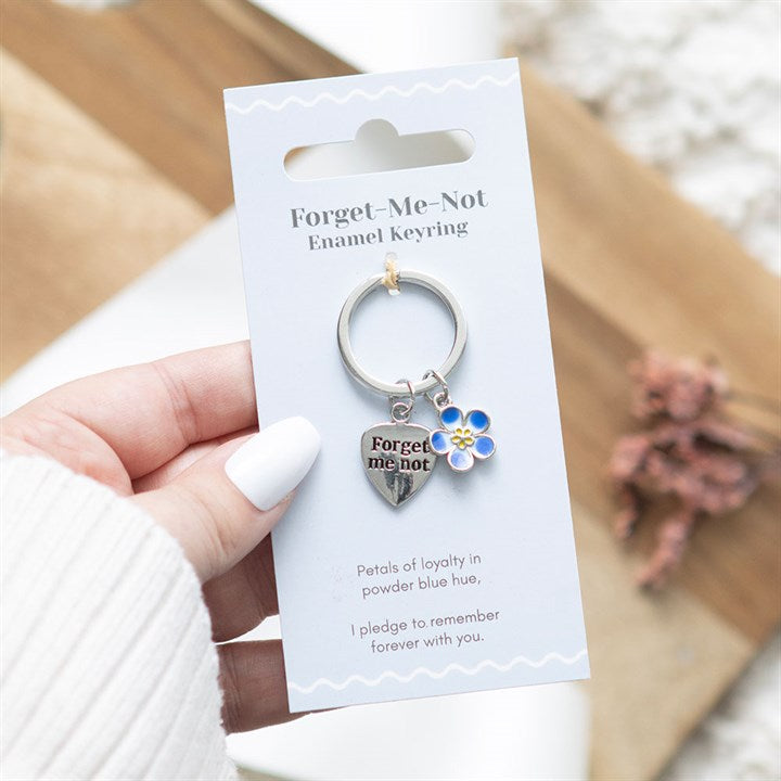 Forget-me-not Flower Keyring Remember Remembrance