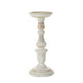 Distressed White Washed Wooden Candle Holder 29cm