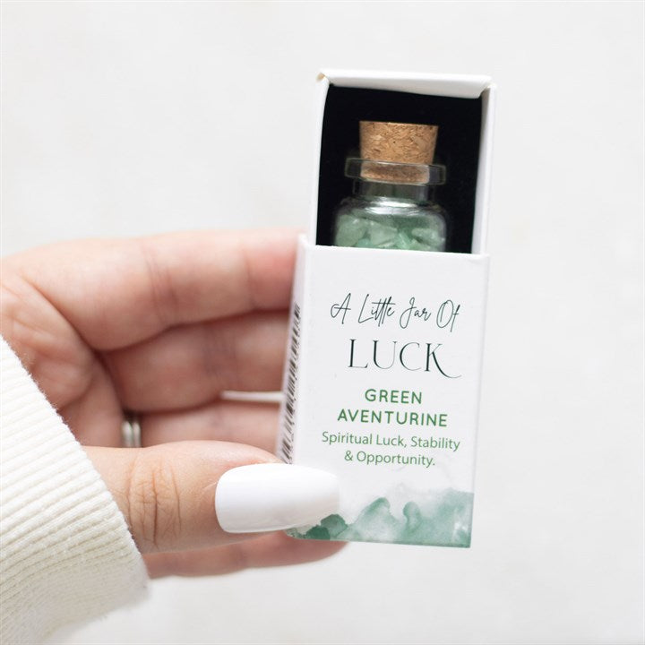 Little Jar Of Luck - Aventurine Crystals In Matchbox Keepsake
