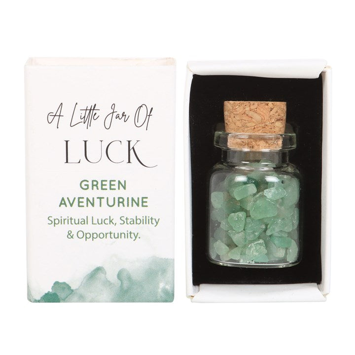 Little Jar Of Luck - Aventurine Crystals In Matchbox Keepsake
