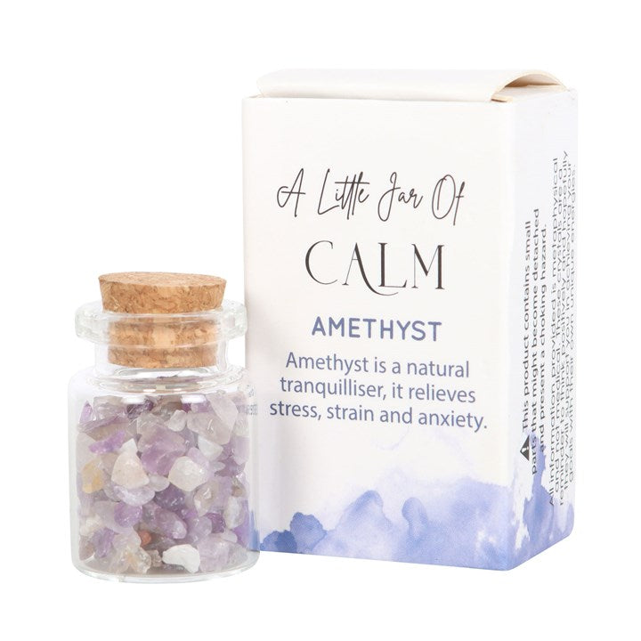 Little Jar Of Calm - Amethyst Crystals In Matchbox Keepsake