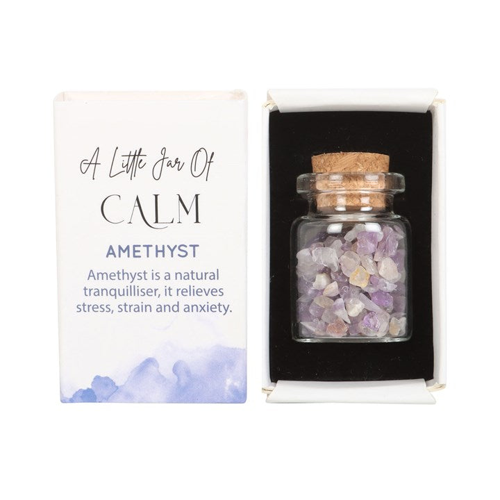 Little Jar Of Calm - Amethyst Crystals In Matchbox Keepsake