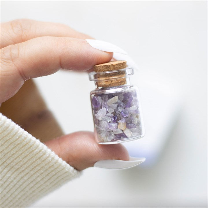 Little Jar Of Calm - Amethyst Crystals In Matchbox Keepsake